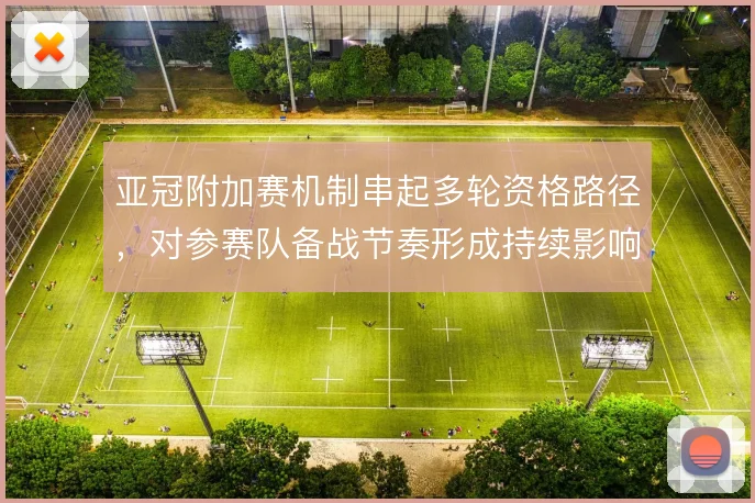 亚冠附加赛机制串起多轮资格路径,对参赛队备战节奏形成持续影响